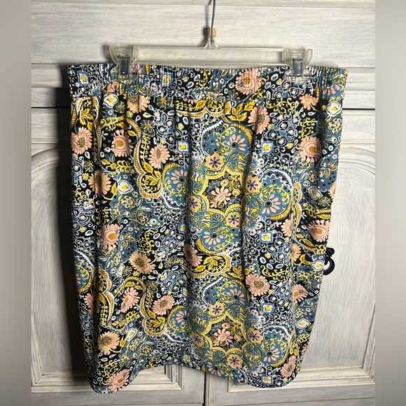 Ann Taylor LOFT Tapestry Floral Paisley Drawstring Skirt - Picture 10 of 10